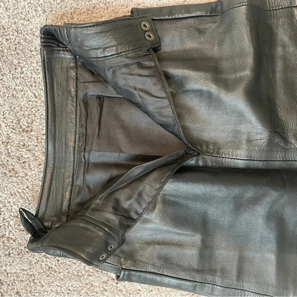 Vintage Enrique Hidalgo Pedrola Leather Maxi Skirt Black   Small - Picture 7 of 15